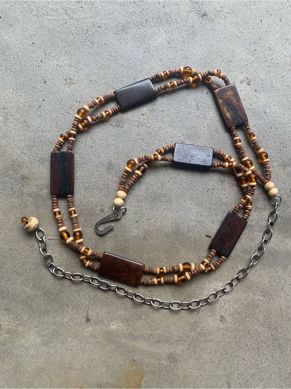 Vintage Handcrafted Beaded Waist Chain - Boho Style